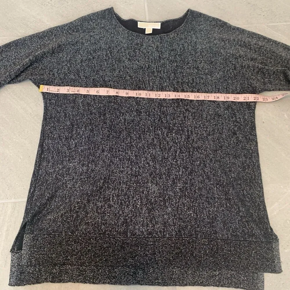 MSRP $99.50 - MICHAEL KORS Long Sleeve Sweater black /silver Size L
